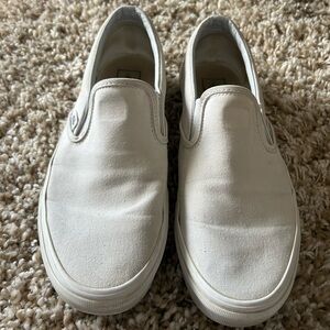 White Slip On Vans